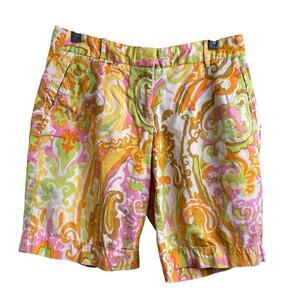 J Crew Women's Pastel Paisley Print Shorts Size‎ 2 Preppy Beachy Low Rise Boho